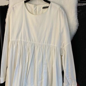 White mini romper dress from Zara